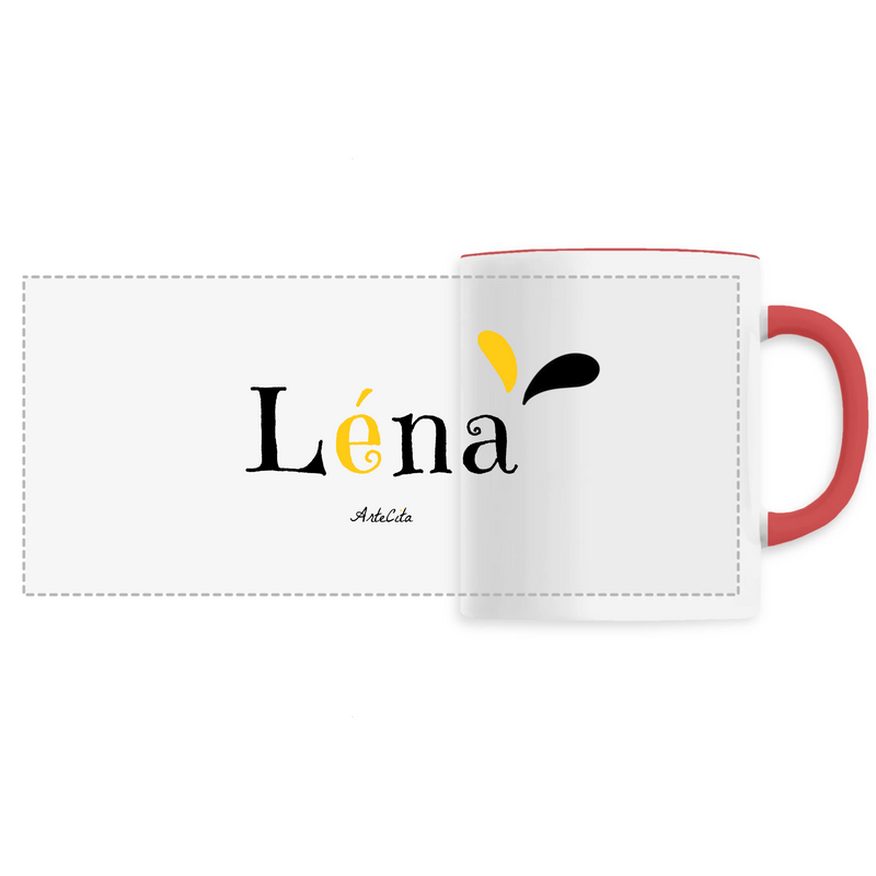 Cadeau anniversaire : Mug - Léna - 6 Coloris - Cadeau Original - Cadeau Personnalisable - Cadeaux-Positifs.com -Unique-Rouge-