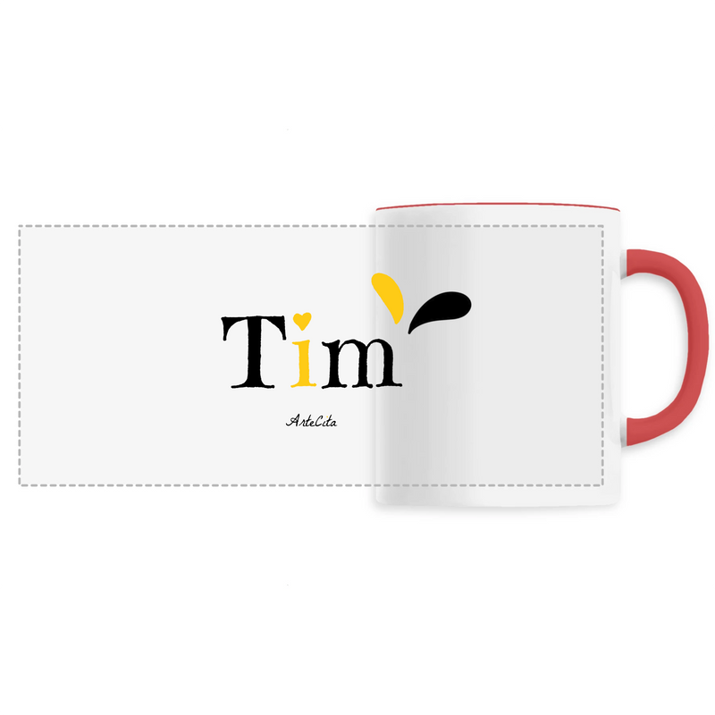 Cadeau anniversaire : Mug - Tim - 6 Coloris - Cadeau Original - Cadeau Personnalisable - Cadeaux-Positifs.com -Unique-Rouge-