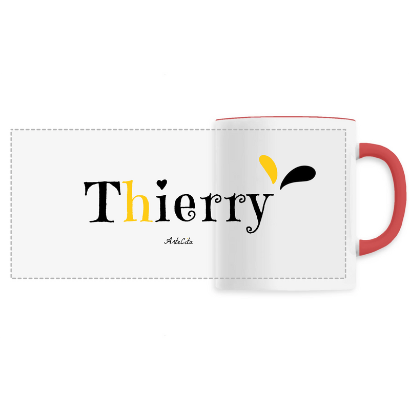 Cadeau anniversaire : Mug - Thierry - 6 Coloris - Cadeau Original - Cadeau Personnalisable - Cadeaux-Positifs.com -Unique-Rouge-