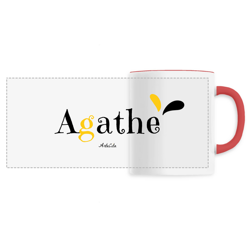 Cadeau anniversaire : Mug - Agathe - 6 Coloris - Cadeau Original - Cadeau Personnalisable - Cadeaux-Positifs.com -Unique-Rouge-