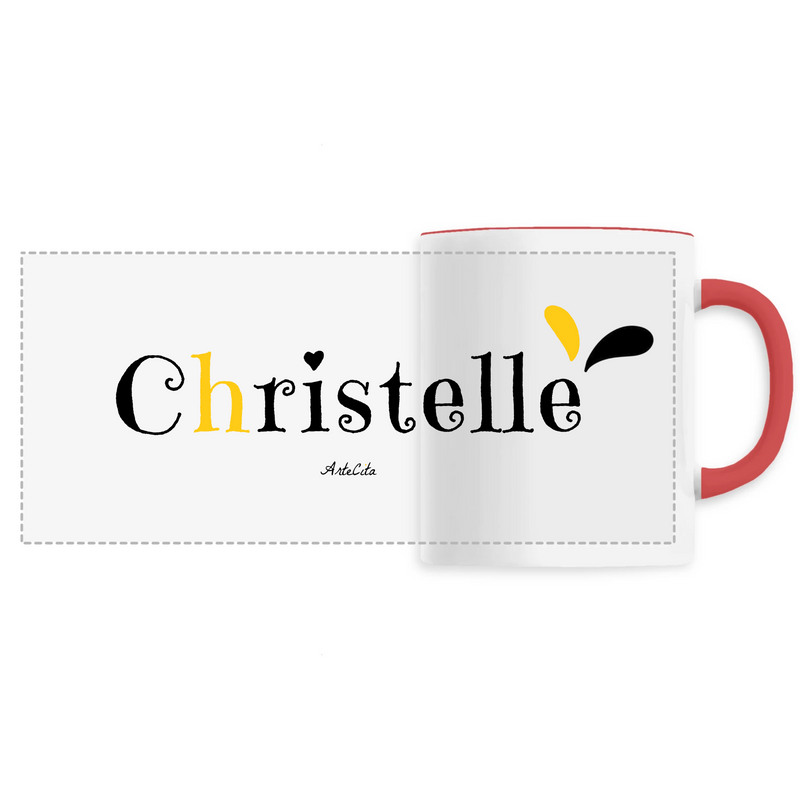 Cadeau anniversaire : Mug - Christelle - 6 Coloris - Cadeau Original - Cadeau Personnalisable - Cadeaux-Positifs.com -Unique-Rouge-