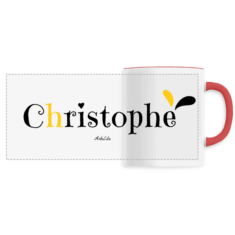 Cadeau anniversaire : Mug - Christophe - 6 Coloris - Cadeau Original - Cadeau Personnalisable - Cadeaux-Positifs.com -Unique-Rouge-