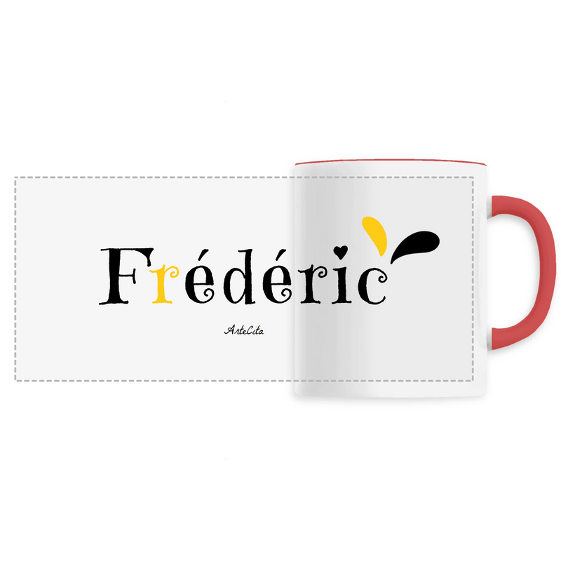 Cadeau anniversaire : Mug - Frédéric - 6 Coloris - Cadeau Original - Cadeau Personnalisable - Cadeaux-Positifs.com -Unique-Rouge-