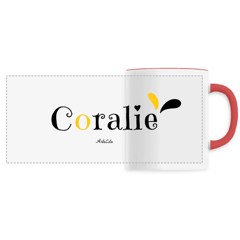 Cadeau anniversaire : Mug - Coralie - 6 Coloris - Cadeau Original - Cadeau Personnalisable - Cadeaux-Positifs.com -Unique-Rouge-