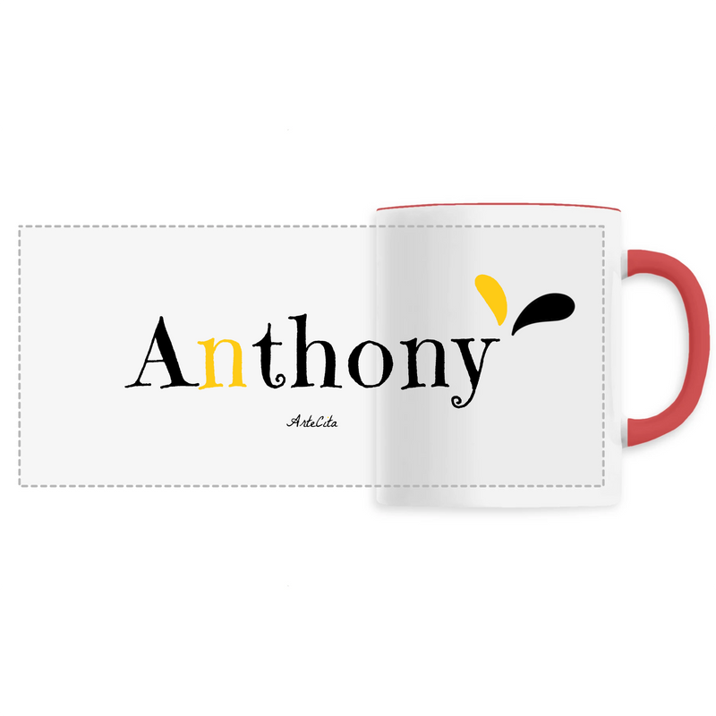 Cadeau anniversaire : Mug - Anthony - 6 Coloris - Cadeau Original - Cadeau Personnalisable - Cadeaux-Positifs.com -Unique-Rouge-