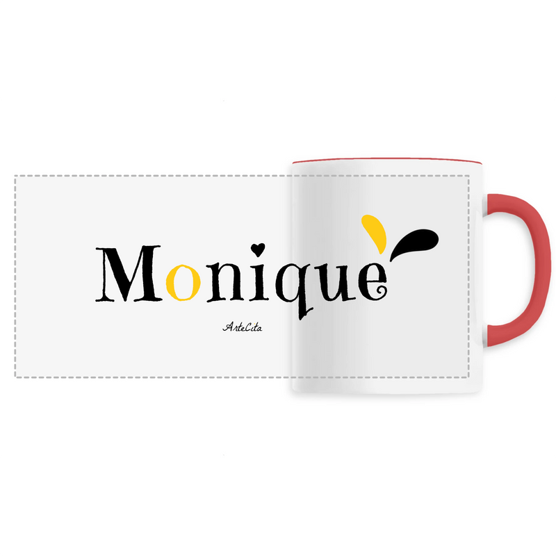 Cadeau anniversaire : Mug - Monique - 6 Coloris - Cadeau Original - Cadeau Personnalisable - Cadeaux-Positifs.com -Unique-Rouge-