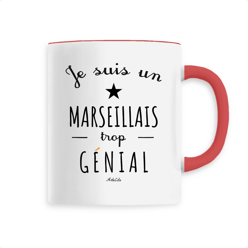Cadeau anniversaire : Mug - Un Marseillais trop Génial - 6 Coloris - Cadeau Original - Cadeau Personnalisable - Cadeaux-Positifs.com -Unique-Rouge-