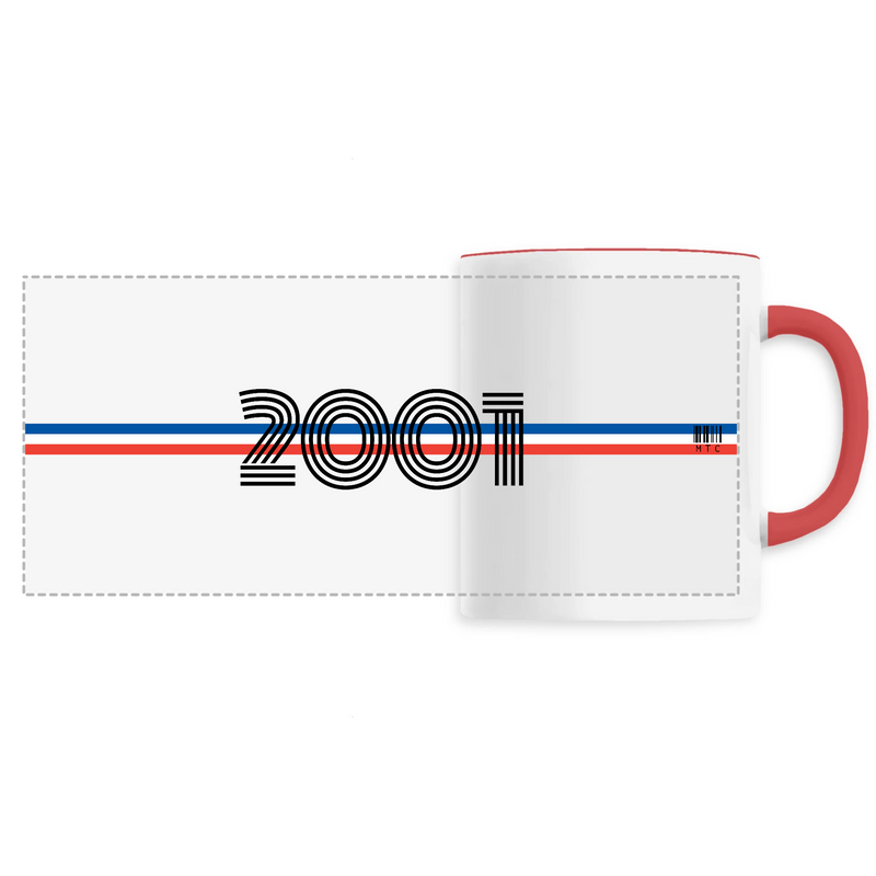 Cadeau anniversaire : Mug - Année 2001 - 6 Coloris - Cadeau Original - Cadeau Personnalisable - Cadeaux-Positifs.com -Unique-Rouge-