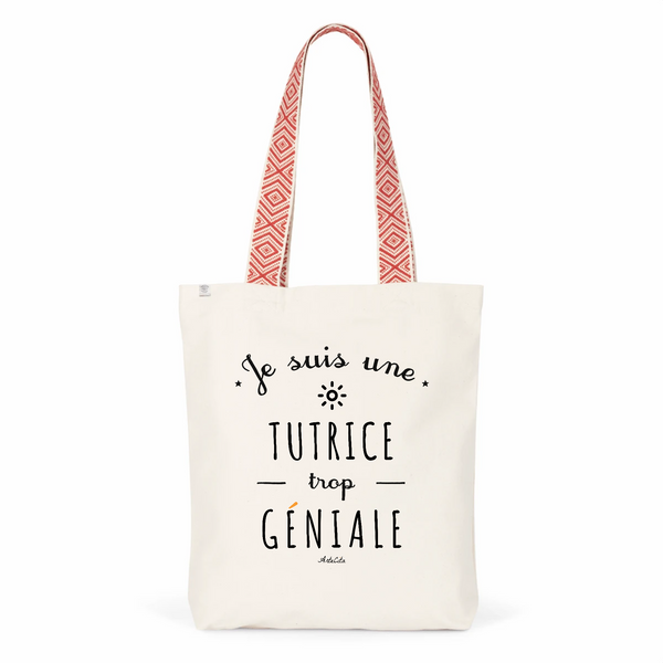 Tote Bag Premium - Tutrice trop Géniale - 2 Coloris - Cadeau Durable - Cadeau Personnalisable - Cadeaux-Positifs.com -Unique-Rouge-