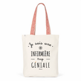 Tote Bag Premium - Infirmière trop Géniale - 2 Coloris - Cadeau Durable - Cadeau Personnalisable - Cadeaux-Positifs.com -Unique-Rouge-