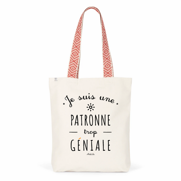 Tote Bag Premium - Patronne trop Géniale - 2 Coloris - Cadeau Durable - Cadeau Personnalisable - Cadeaux-Positifs.com -Unique-Rouge-