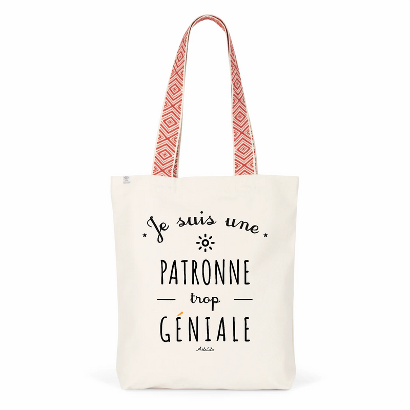 Cadeau anniversaire : Tote Bag Premium - Patronne trop Géniale - 2 Coloris - Cadeau Durable - Cadeau Personnalisable - Cadeaux-Positifs.com -Unique-Rouge-