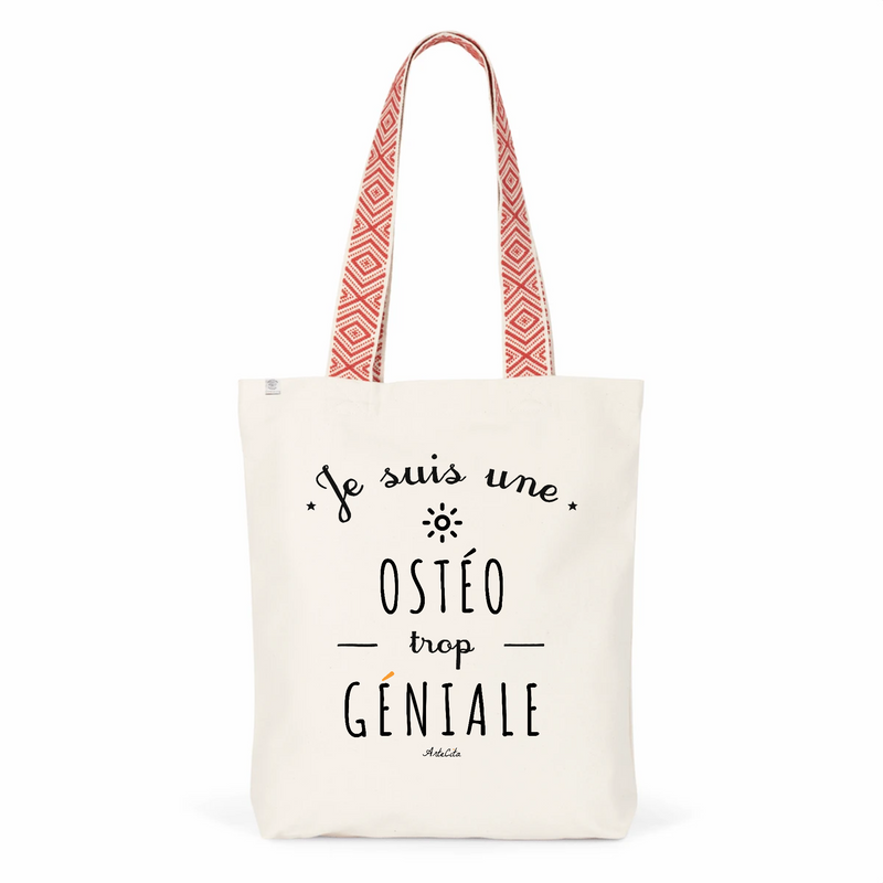 Cadeau anniversaire : Tote Bag Premium - Ostéo trop Géniale - 2 Coloris - Cadeau Durable - Cadeau Personnalisable - Cadeaux-Positifs.com -Unique-Rouge-