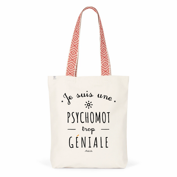 Tote Bag Premium - Psychomot trop Géniale - 2 Coloris - Cadeau Durable - Cadeau Personnalisable - Cadeaux-Positifs.com -Unique-Rouge-