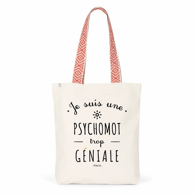 Cadeau anniversaire : Tote Bag Premium - Psychomot trop Géniale - 2 Coloris - Cadeau Durable - Cadeau Personnalisable - Cadeaux-Positifs.com -Unique-Rouge-