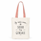Tote Bag Premium - Soeur trop Géniale - 2 Coloris - Cadeau Durable - Cadeau Personnalisable - Cadeaux-Positifs.com -Unique-Rouge-