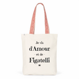 Tote Bag Premium - Amour et Figatelli - 2 Coloris - Cadeau Durable - Cadeau Personnalisable - Cadeaux-Positifs.com -Unique-Rouge-