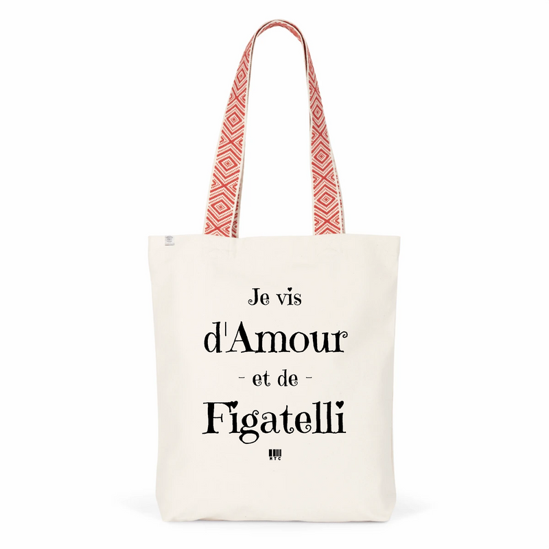 Cadeau anniversaire : Tote Bag Premium - Amour et Figatelli - 2 Coloris - Cadeau Durable - Cadeau Personnalisable - Cadeaux-Positifs.com -Unique-Rouge-