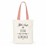 Tote Bag Premium - Elsa est trop Géniale - 2 Coloris - Cadeau Durable - Cadeau Personnalisable - Cadeaux-Positifs.com -Unique-Rouge-
