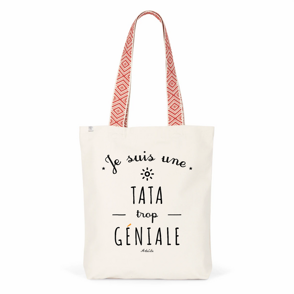 Tote Bag Premium - Tata trop Géniale - 2 Coloris - Cadeau Durable - Cadeau Personnalisable - Cadeaux-Positifs.com -Unique-Rouge-