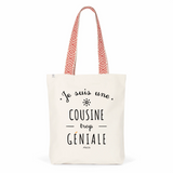 Tote Bag Premium - Cousine trop Géniale - 2 Coloris - Cadeau Durable - Cadeau Personnalisable - Cadeaux-Positifs.com -Unique-Rouge-