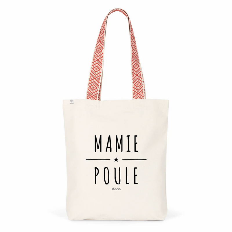 Cadeau anniversaire : Tote Bag Premium - Mamie Poule - 2 Coloris - Cadeau Durable - Cadeau Personnalisable - Cadeaux-Positifs.com -Unique-Rouge-