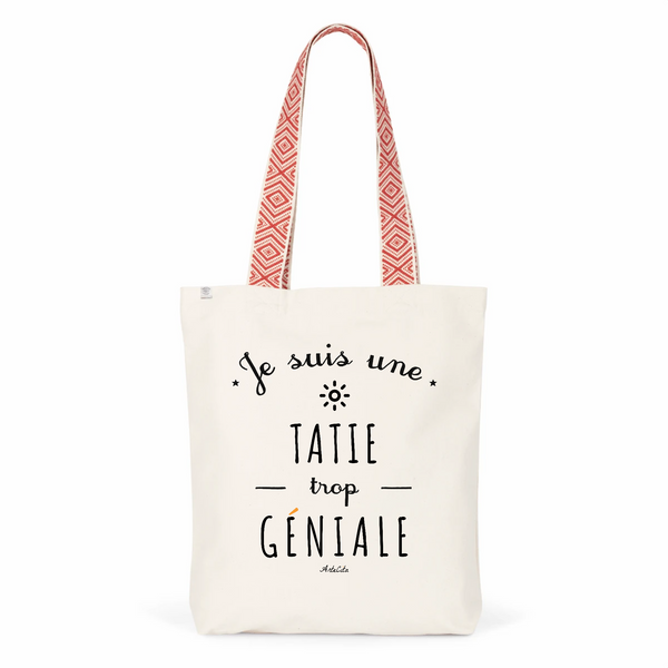 Tote Bag Premium - Une Tatie trop Géniale - 2 Coloris - Cadeau Durable - Cadeau Personnalisable - Cadeaux-Positifs.com -Unique-Rouge-