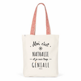 Tote Bag Premium - Nathalie est trop Géniale - 2 Coloris - Cadeau Durable - Cadeau Personnalisable - Cadeaux-Positifs.com -Unique-Rouge-
