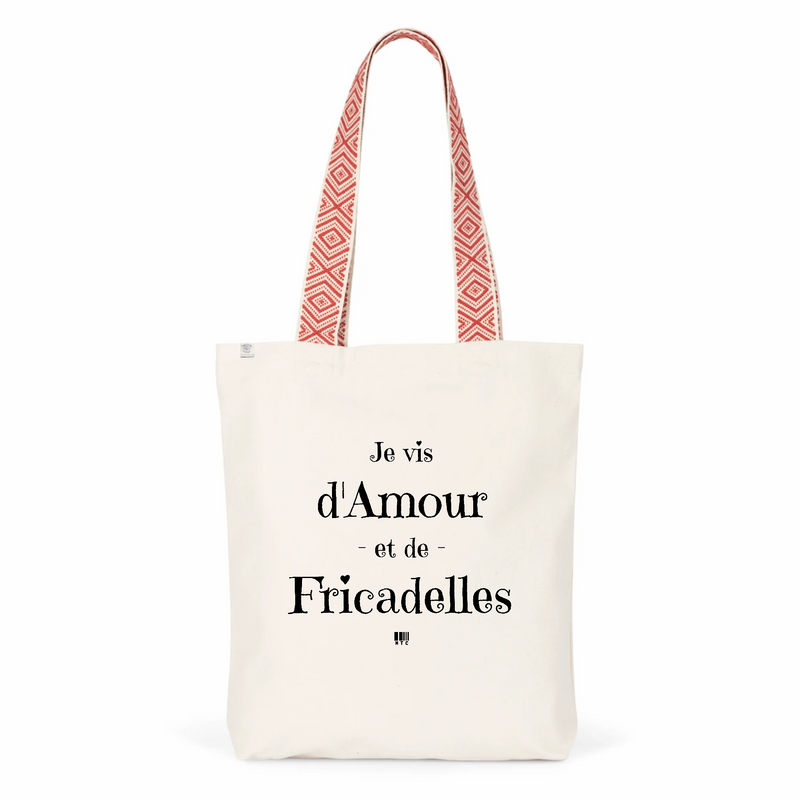 Cadeau anniversaire : Tote Bag Premium - Amour et Fricadelles - 2 Coloris - Cadeau Durable - Cadeau Personnalisable - Cadeaux-Positifs.com -Unique-Rouge-