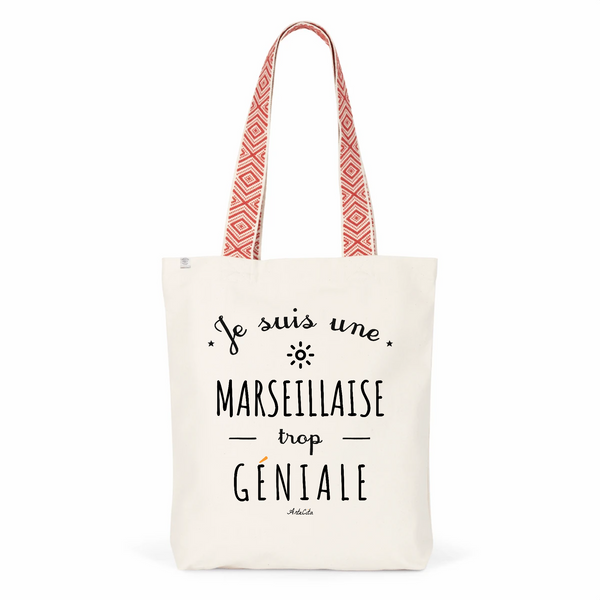 Tote Bag Premium - Marseillaise trop Géniale - 2 Coloris - Cadeau Durable - Cadeau Personnalisable - Cadeaux-Positifs.com -Unique-Rouge-