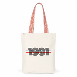Tote Bag Premium - Année 1991 - 2 Coloris - Cadeau Durable - Cadeau Personnalisable - Cadeaux-Positifs.com -Unique-Rouge-
