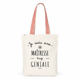 Tote Bag Premium - Maîtresse trop Géniale - 2 Coloris - Cadeau Durable - Cadeau Personnalisable - Cadeaux-Positifs.com -Unique-Rouge-