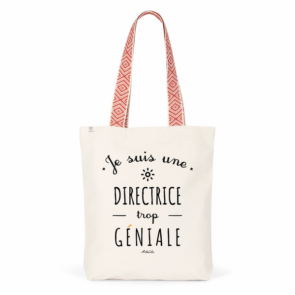 Tote Bag Premium - Directrice trop Géniale - 2 Coloris - Cadeau Durable - Cadeau Personnalisable - Cadeaux-Positifs.com -Unique-Rouge-