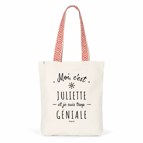 Tote Bag Premium - Juliette est trop Géniale - 2 Coloris - Cadeau Durable - Cadeau Personnalisable - Cadeaux-Positifs.com -Unique-Rouge-
