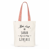 Tote Bag Premium - Sarah est trop Géniale - 2 Coloris - Cadeau Durable - Cadeau Personnalisable - Cadeaux-Positifs.com -Unique-Rouge-
