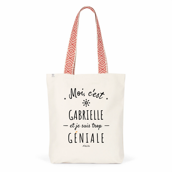 Tote Bag Premium - Gabrielle est trop Géniale - 2 Coloris - Cadeau Durable - Cadeau Personnalisable - Cadeaux-Positifs.com -Unique-Rouge-