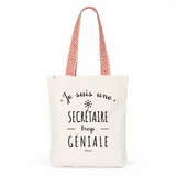 Tote Bag Premium - Secrétaire trop Géniale - 2 Coloris - Cadeau Durable - Cadeau Personnalisable - Cadeaux-Positifs.com -Unique-Rouge-