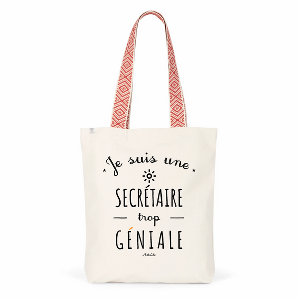 Tote Bag Premium - Secrétaire trop Géniale - 2 Coloris - Cadeau Durable - Cadeau Personnalisable - Cadeaux-Positifs.com -Unique-Rouge-