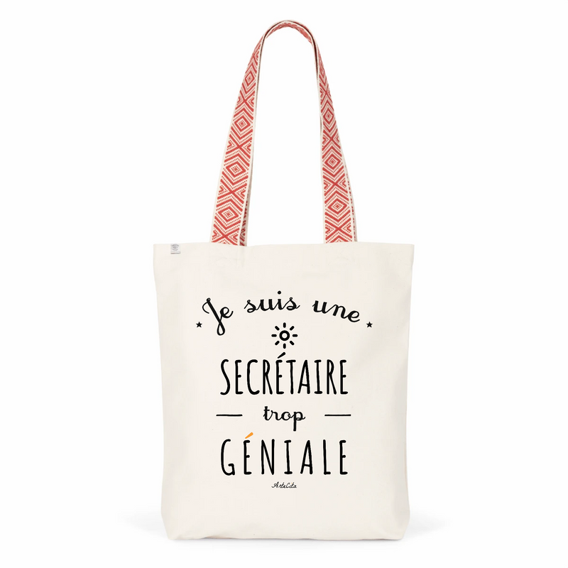 Cadeau anniversaire : Tote Bag Premium - Secrétaire trop Géniale - 2 Coloris - Cadeau Durable - Cadeau Personnalisable - Cadeaux-Positifs.com -Unique-Rouge-