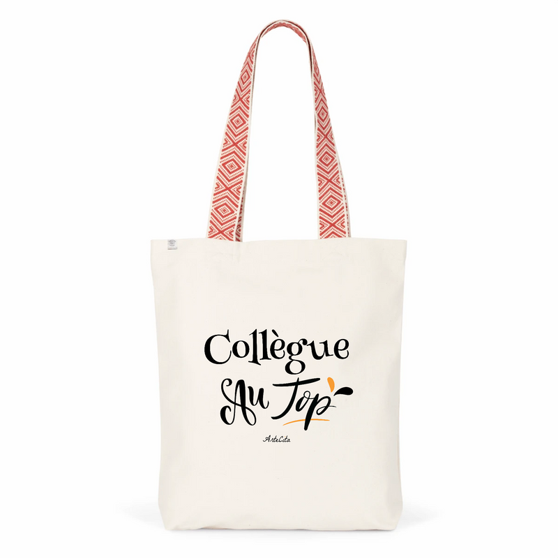 Cadeau anniversaire : Tote Bag Premium - Collègue au Top - 2 Coloris - Cadeau Durable - Cadeau Personnalisable - Cadeaux-Positifs.com -Unique-Rouge-