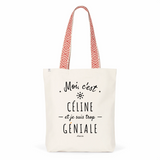 Tote Bag Premium - Céline est trop Géniale - 2 Coloris - Cadeau Durable - Cadeau Personnalisable - Cadeaux-Positifs.com -Unique-Rouge-