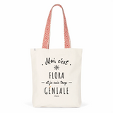 Tote Bag Premium - Flora est trop Géniale - 2 Coloris - Cadeau Durable - Cadeau Personnalisable - Cadeaux-Positifs.com -Unique-Rouge-