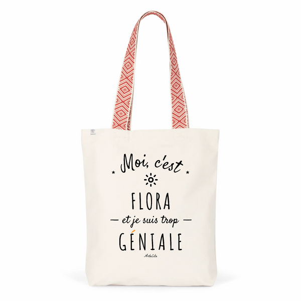 Tote Bag Premium - Flora est trop Géniale - 2 Coloris - Cadeau Durable - Cadeau Personnalisable - Cadeaux-Positifs.com -Unique-Rouge-