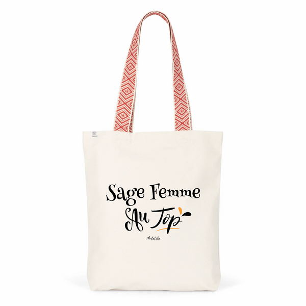Tote Bag Premium - Sage Femme au Top - 2 Coloris - Cadeau Durable - Cadeau Personnalisable - Cadeaux-Positifs.com -Unique-Rouge-