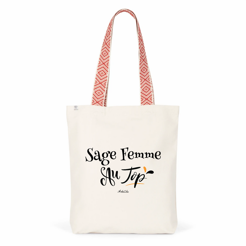 Cadeau anniversaire : Tote Bag Premium - Sage Femme au Top - 2 Coloris - Cadeau Durable - Cadeau Personnalisable - Cadeaux-Positifs.com -Unique-Rouge-