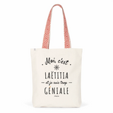 Tote Bag Premium - Laëtitia est trop Géniale - 2 Coloris - Cadeau Durable - Cadeau Personnalisable - Cadeaux-Positifs.com -Unique-Rouge-