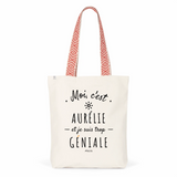 Tote Bag Premium - Aurélie est trop Géniale - 2 Coloris - Cadeau Durable - Cadeau Personnalisable - Cadeaux-Positifs.com -Unique-Rouge-