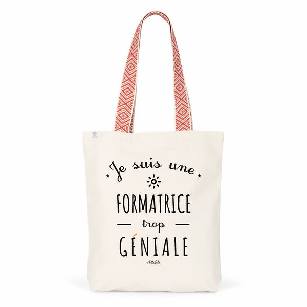 Tote Bag Premium - Formatrice trop Géniale - 2 Coloris - Cadeau Durable - Cadeau Personnalisable - Cadeaux-Positifs.com -Unique-Rouge-