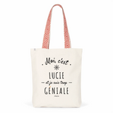 Tote Bag Premium - Lucie est trop Géniale - 2 Coloris - Cadeau Durable - Cadeau Personnalisable - Cadeaux-Positifs.com -Unique-Rouge-