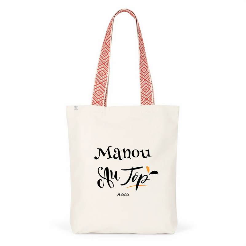 Cadeau anniversaire : Tote Bag Premium - Manou au Top - 2 Coloris - Cadeau Durable - Cadeau Personnalisable - Cadeaux-Positifs.com -Unique-Rouge-